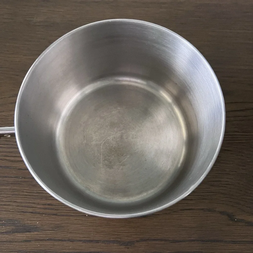 Revere Ware 1801 Solid Stainless Steel‎ Bottom 3 Quart Sauce Pan Pot w/Lid Vtg